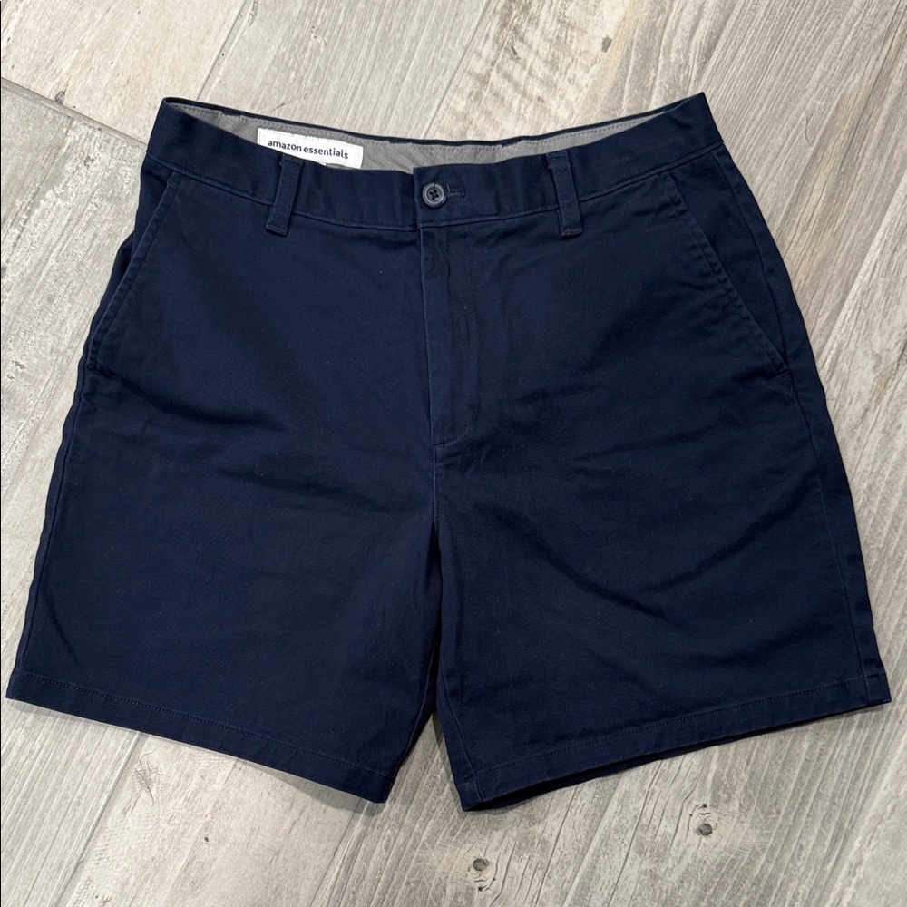 Amazon Essentials Dark Blue Men's Flat Front Shorts